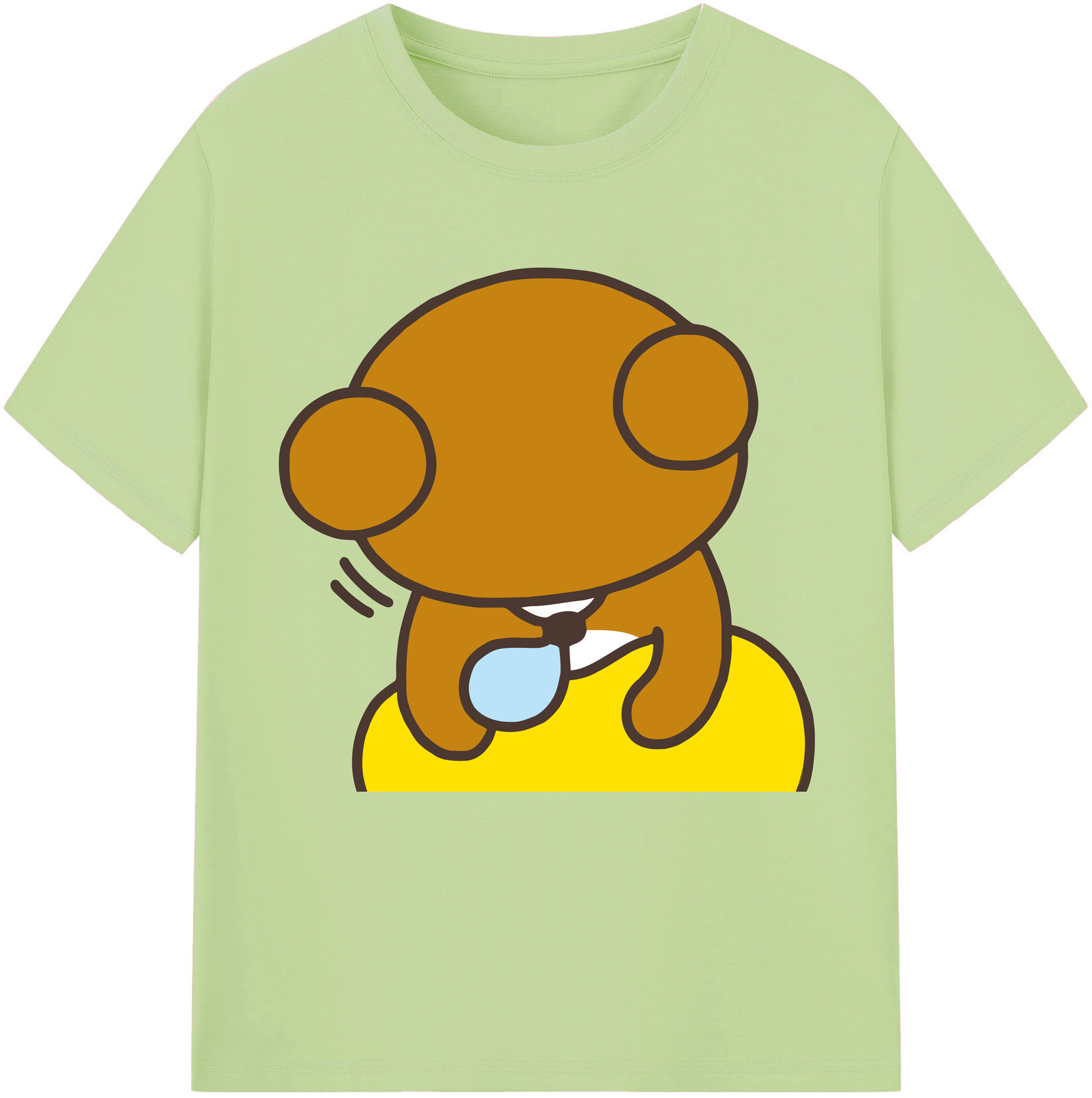 （画像用） リラックマ リラックマ キイロイトリ Rilakkuma Korilakkuma Kiiroitori 綿100％半袖Tシャツ（フロントプリント）